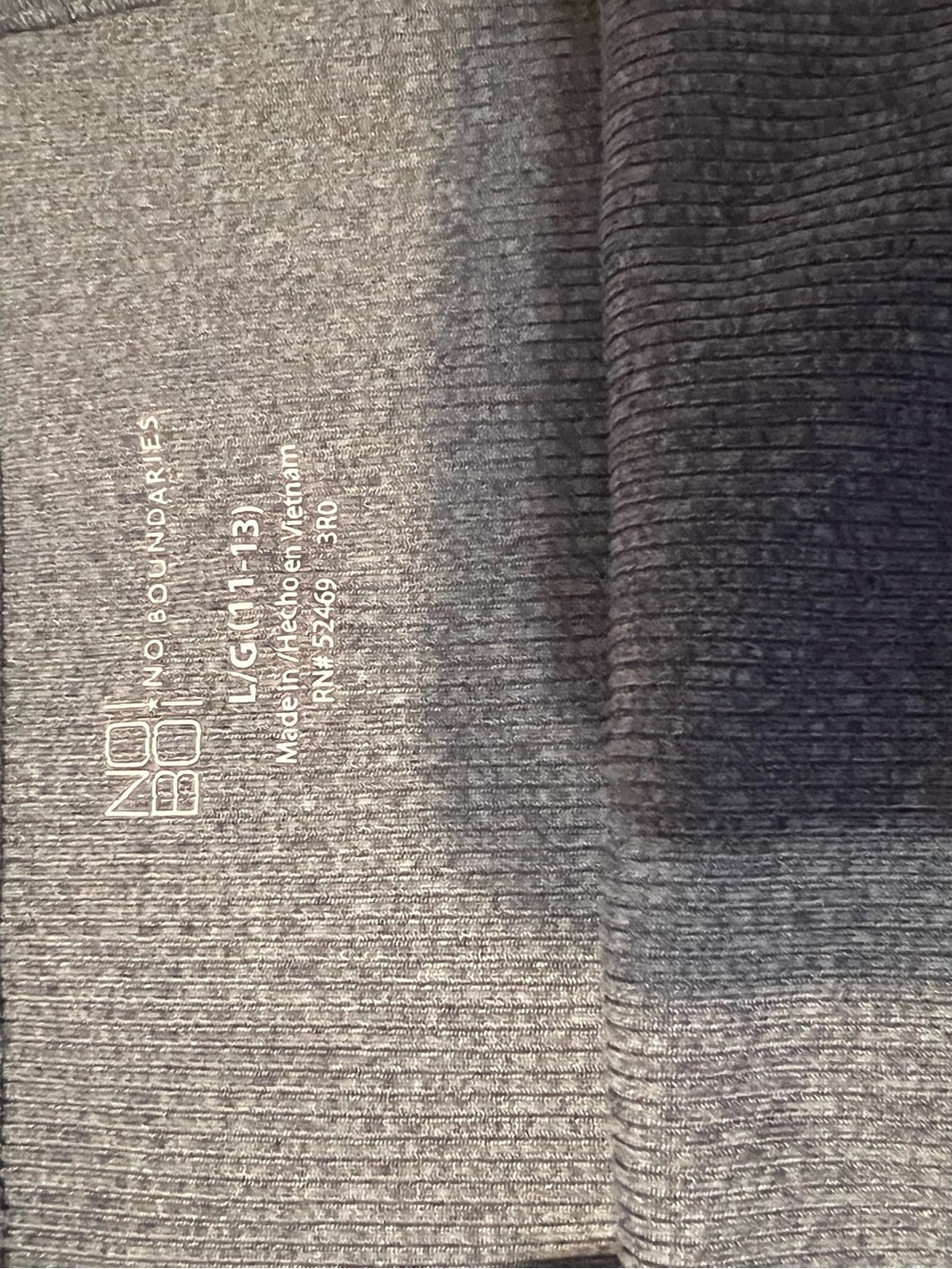 No Boundaries Charcoal Ribbed Knit Top